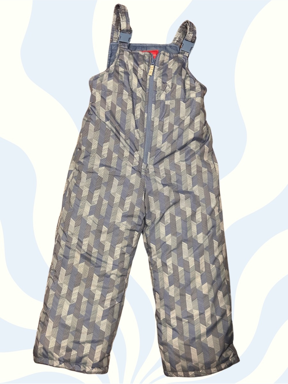 London Fog Blue/Gray Quilted Kids Snow Overalls